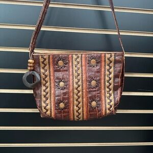 Sharif Brown Patterned boho style Shoulder Bag